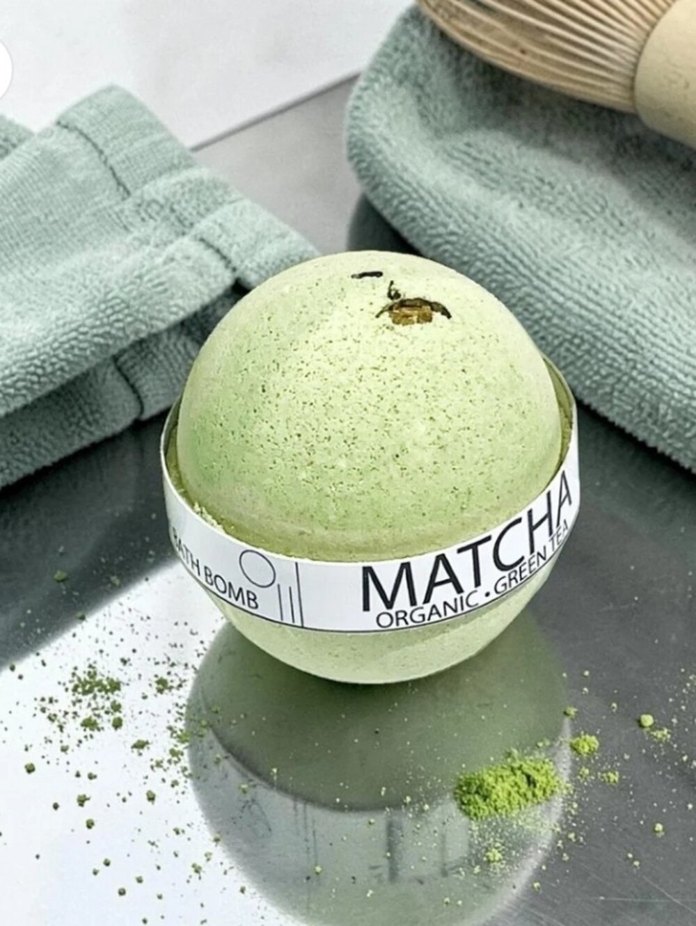 2 Pure Drop Organic Matcha Green Tea Bath Bombs